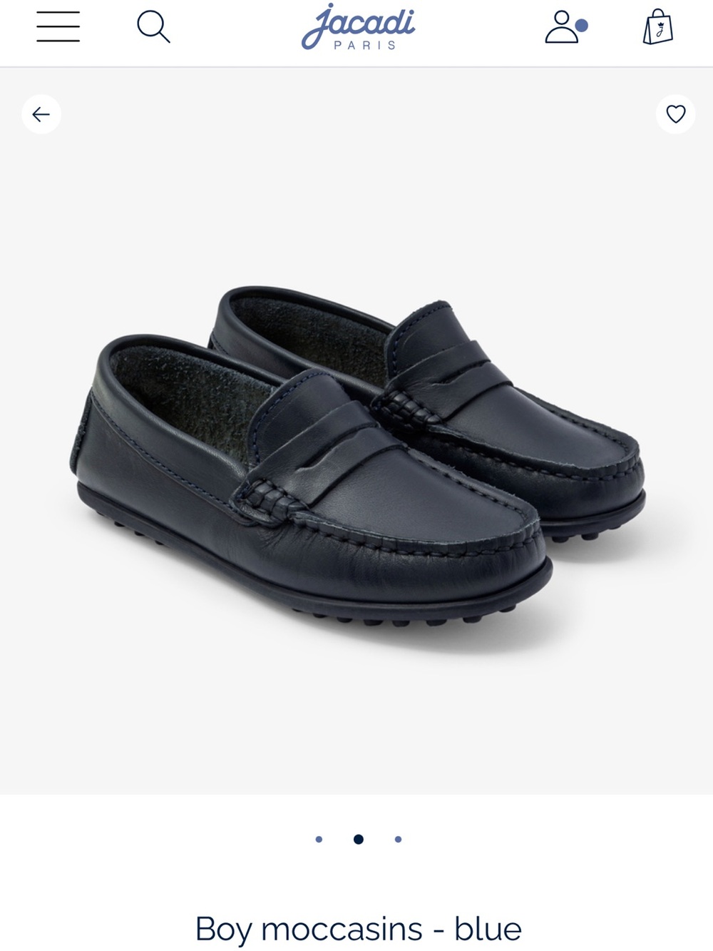Jacadi Navy Leather Boys' Moccasins